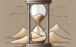 An hourglass with sand trickling down