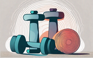 A pair of dumbbells next to a yoga mat