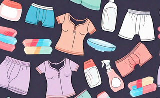 A variety of colorful menstrual underwear laid out neatly