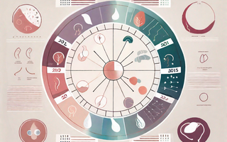 A calendar with various symbols representing different phases of the menstrual cycle