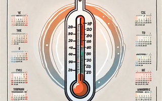 A thermometer alongside a calendar
