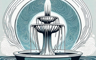 A stylized water fountain