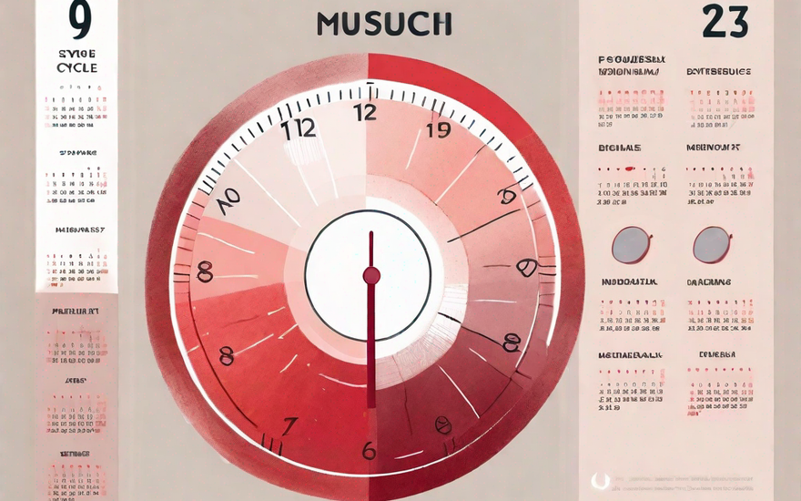 A calendar marked with different shades of red to symbolize various stages of the menstrual cycle