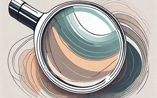 A magnifying glass focusing on a stylized