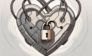 A pair of intertwined heart-shaped locks