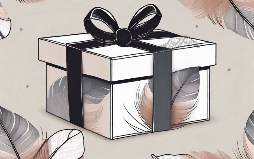 A tastefully wrapped gift box with a subtle hint of its sexy contents