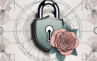 A padlock symbolizing the concept of vaginismus and a thorny rose symbolizing dyspareunia