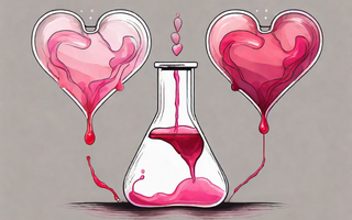 Two heart-shaped flasks