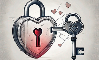 A mysterious key unlocking a heart-shaped lock