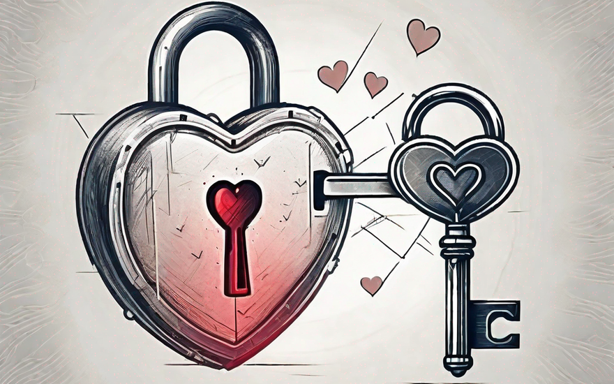 A mysterious key unlocking a heart-shaped lock