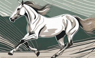 A horse in mid-gallop