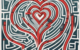 A broken heart entangled in a complex maze