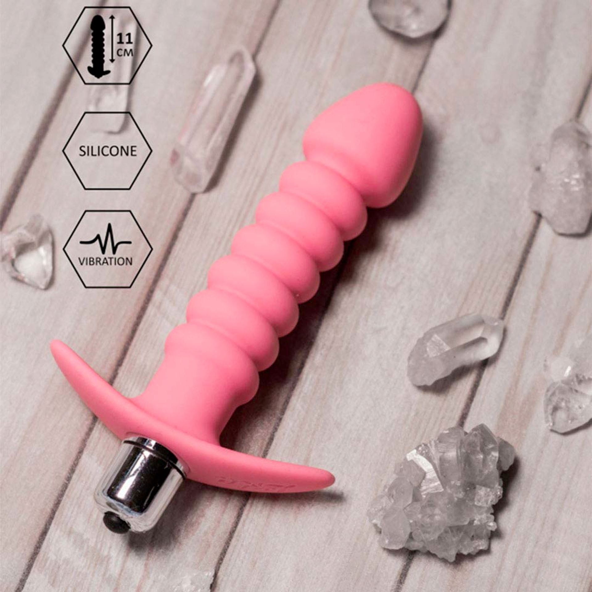 Pannocchione Plug anale a spirale con vibrazione Rosa 11cm AYAY Pannocchione Plug anale a spirale con vibrazione Rosa 11cm AYAY