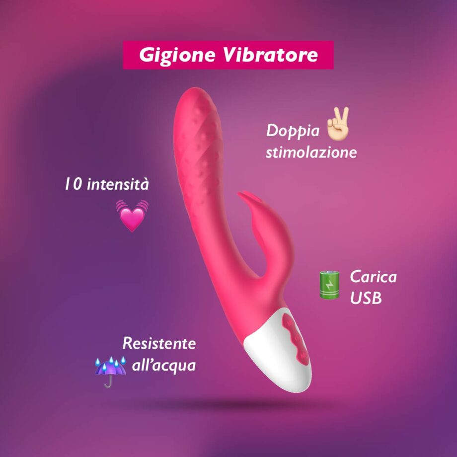 Gigione - Inguaribile romanticone - Vibratore doppia stimolazione per punto G e clitoride - Ayay 3