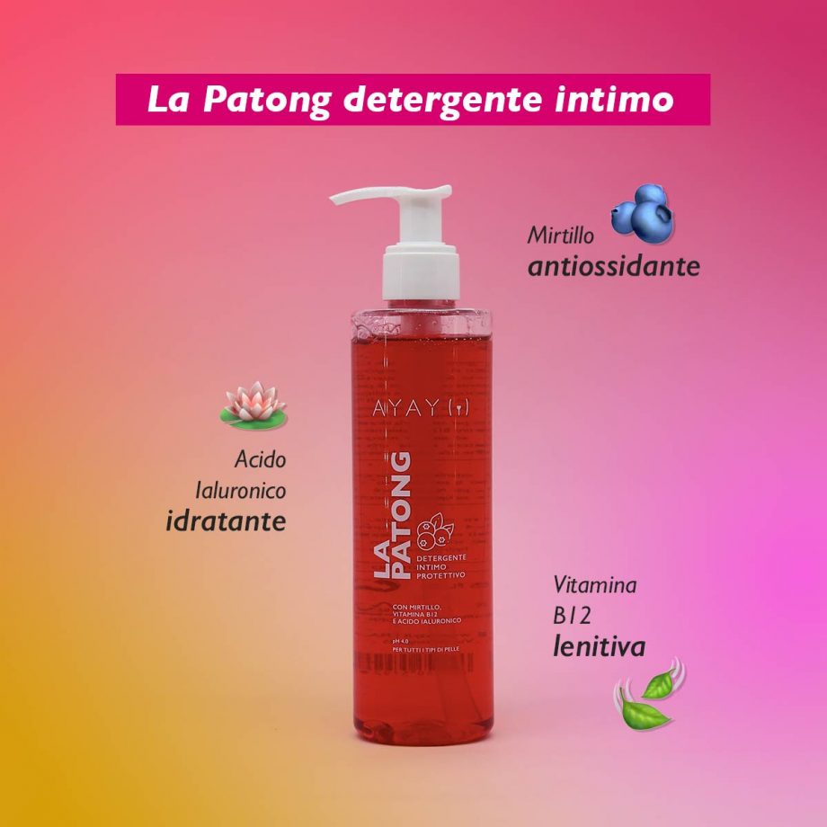 La Patong - Detergente intimo protettivo con Mirtillo, vitamina B12 e Acido Ialuronico - Ayay 2