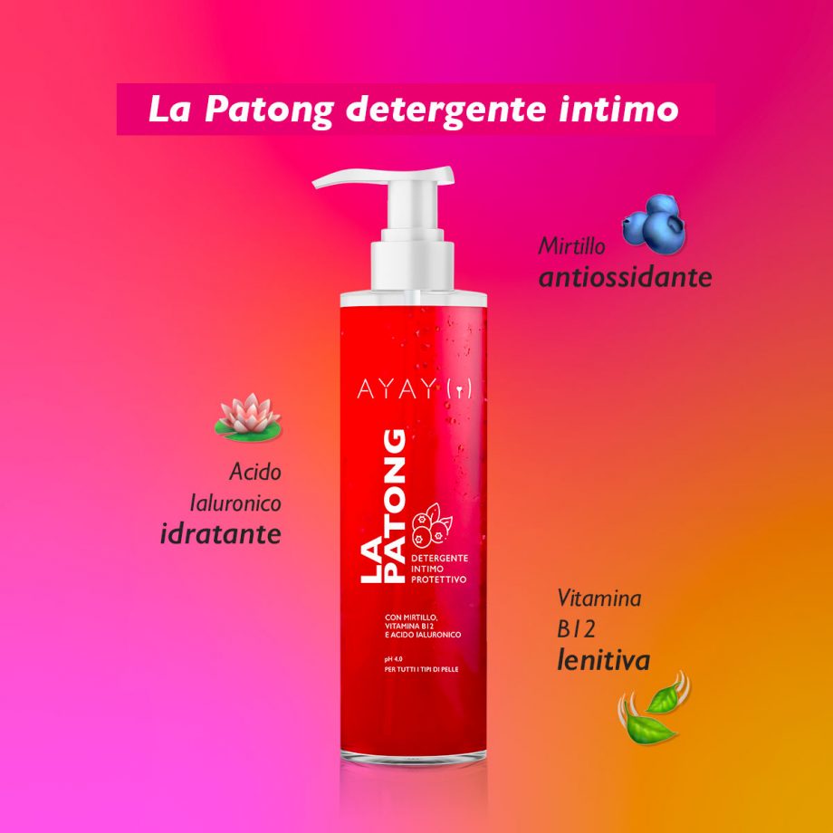 La Patong - Detergente intimo protettivo con Mirtillo, vitamina B12 e Acido Ialuronico - Ayay 2