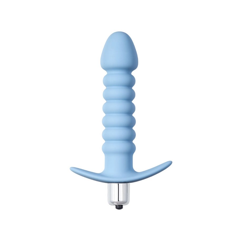 Pannocchione - Plug anale a spirale con vibrazione - Blu - 11cm - Ayay 2