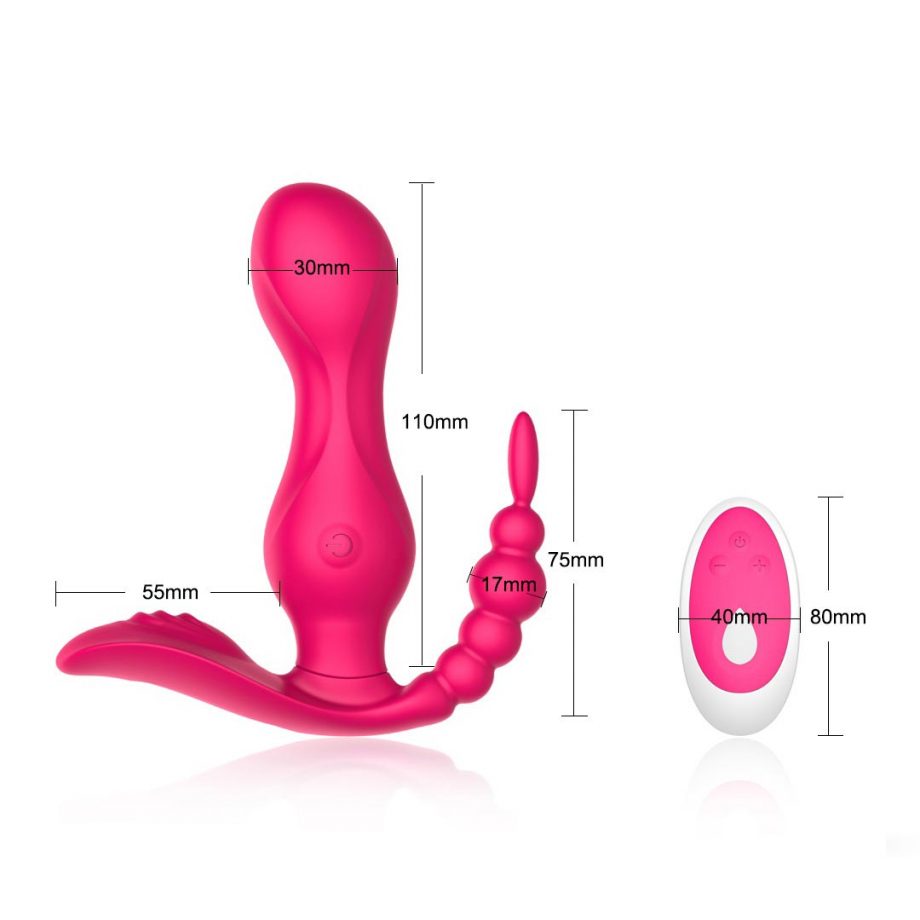 Trastullator - Vibratore 3 in 1 clitorideo+vaginale+anale con Telecomando - Ayay 4