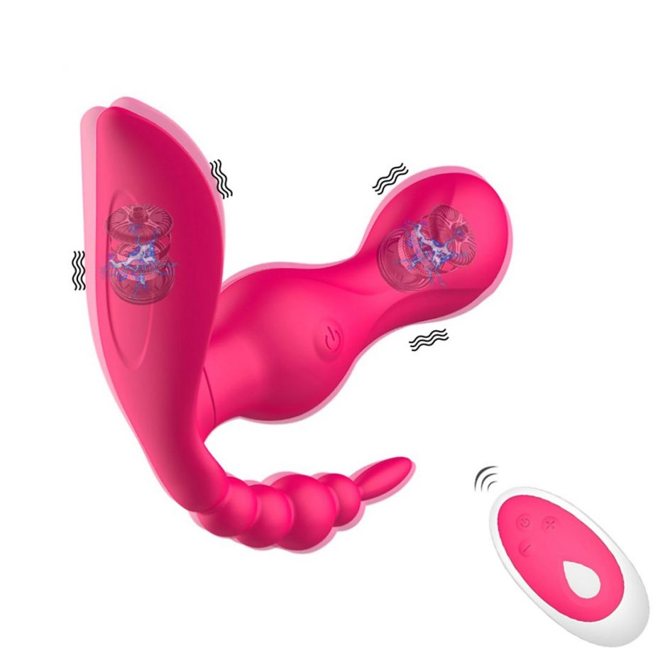 Trastullator - Vibratore 3 in 1 clitorideo+vaginale+anale con Telecomando - Ayay 5