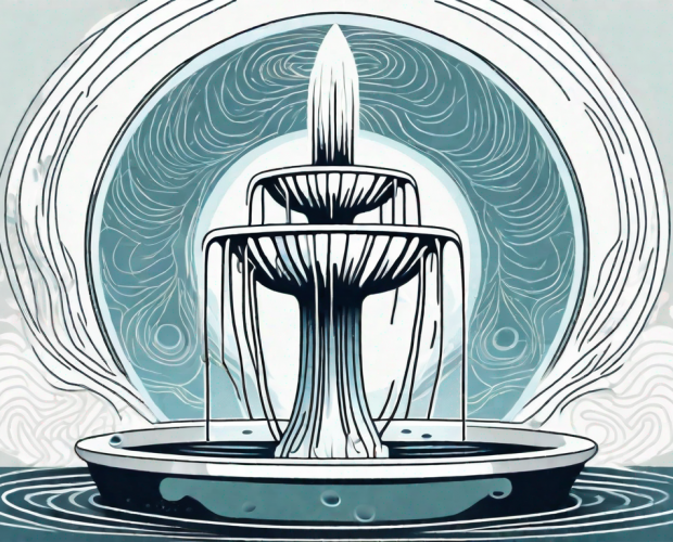 A stylized water fountain