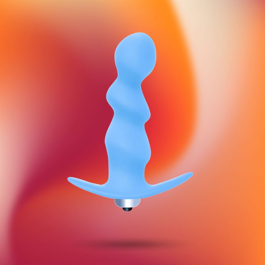 Pannocchione - Plug anale a spirale con vibrazione - Azzurro - 9,5cm - Ayay 1